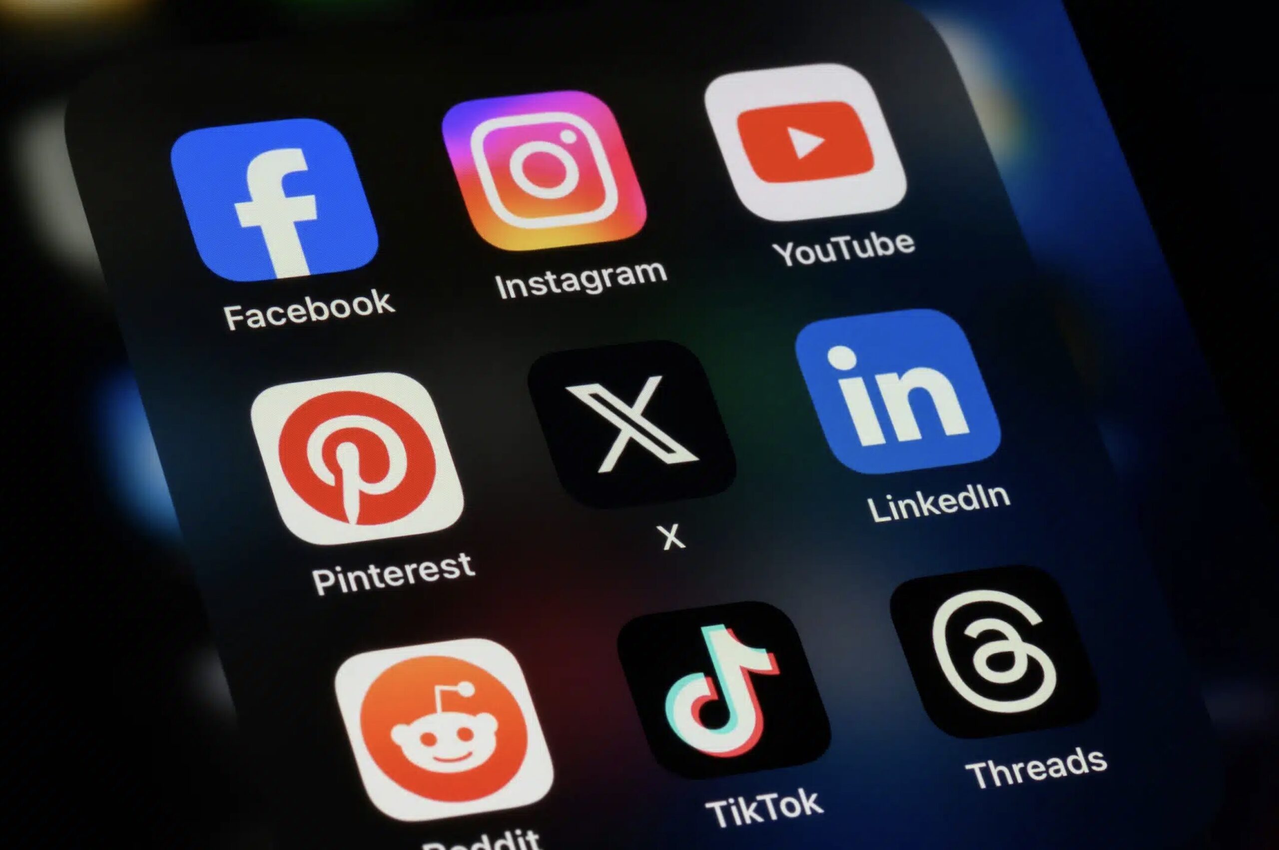 Most used social media platforms.