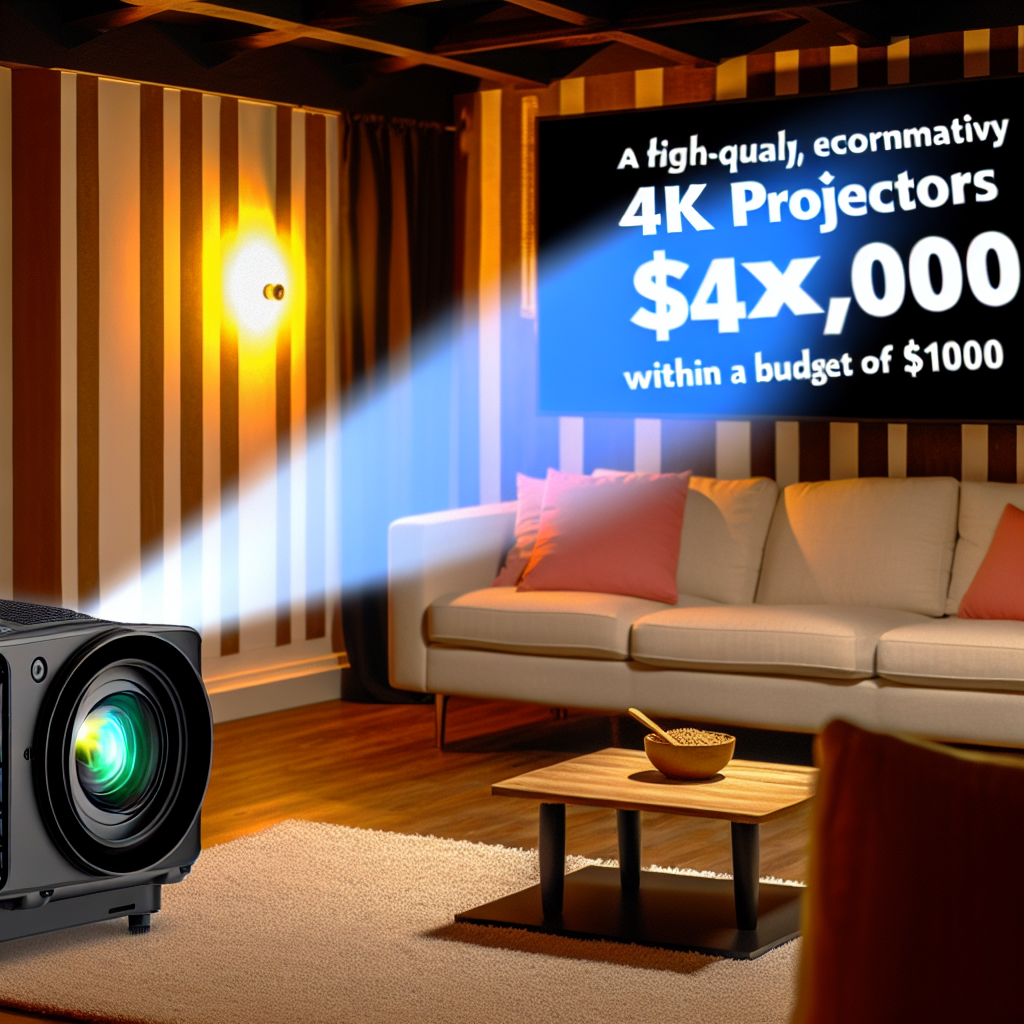 4K projector for a home entertainment setup representing projectors under $1,000 in 2026