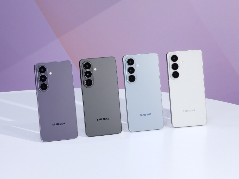 Samsung Galaxy S26 series phones photographed for the launch, with the Plus among the models shown