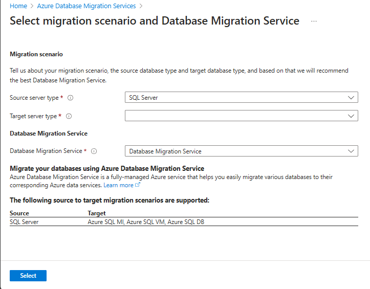 Azure Database Migration Service