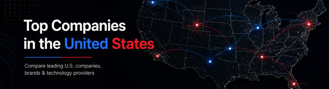 Top companies in the United States comparison banner with a connected U.S. map